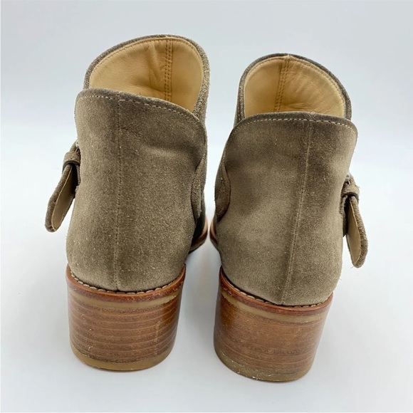 STUART Weitzman Dude Suede Bootie Boots in Neutral Size 4.5M Block Heels - Picture 7 of 13
